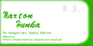 marton hunka business card